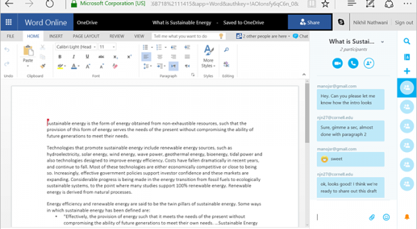 Skype-OneDrive-OfficeOnline